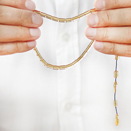 Sistemli Kesme Kesim Şeffaf Beyaz Mini Boy Ateş Kehribar Tesbih