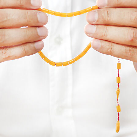 Sistemli Kesme Kesim Mini Boy Turuncu Ateş Kehribar Tesbih