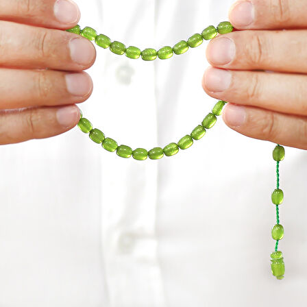 Sistemli Küp Kesim Bilek Boy Sedefli Yeşil Ateş Kehribar Tesbih