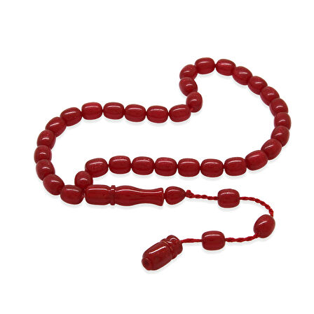 Sistemli Küp Kesim Bilek Boy Sedefli Kırmızı Ateş Kehribar Tesbih