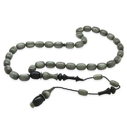 Sistemli Her Bir Tanesi ve İmamesi Usta işçilikli Kapsül Kesim Sedefli Gri Lacivert Katalin Tesbih