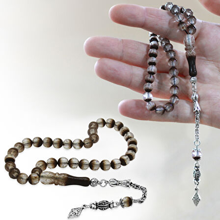 Kararmaz Metal Arnavut Zincir Püsküllü Küre Kesim Kişiye Özel Kabir Toprağı İçerir Tesbih