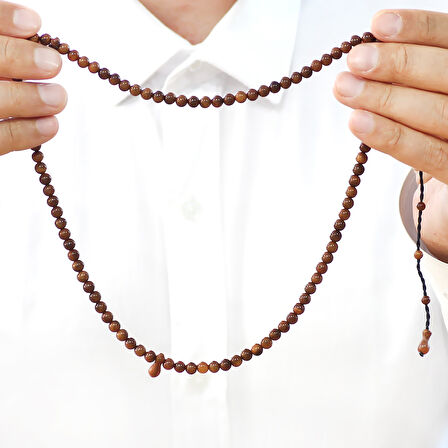 Sistemli Küre Kesim Kum Saati Tasarım İmameli Kahverengi 99 Taneli Kuka Namaz Tesbihi