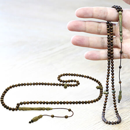 Sistemli Küre Kesim Kahverengi 99 Taneli Pelesenk Namaz Tesbihi