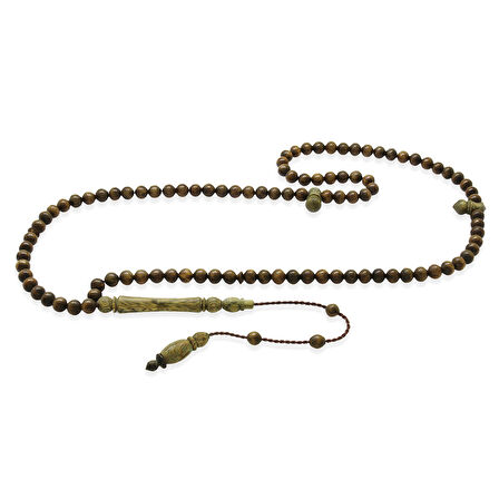 Sistemli Küre Kesim Kahverengi 99 Taneli Pelesenk Namaz Tesbihi