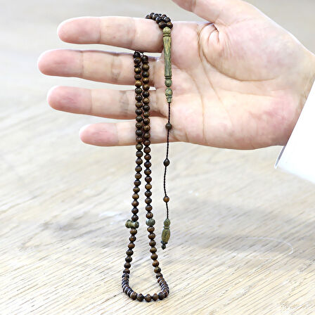 Sistemli Küre Kesim Kahverengi 99 Taneli Pelesenk Namaz Tesbihi