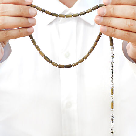 Kararmaz Metal Arnavut Zincir Püsküllü Kapsül Kesim Açık Kahverengi Pelesenk Tesbih