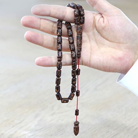 Sistemli Kapsül Kesim Kahverengi Kokulu Tarçın Ağacı Tesbih