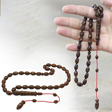 Sistemli Arpa Kesim Kahverengi Kokulu Tarçın Ağacı Tesbih