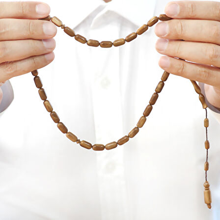 Sistemli Kolye Kesim Açık Kahverengi Cilalı Kuka Tesbih