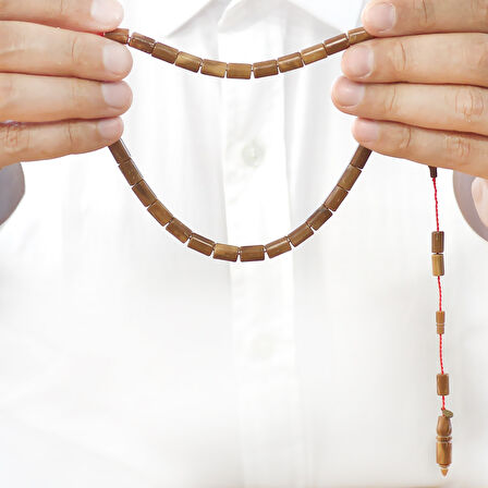 Sistemli Sadullah Usta İşçilikli Kapsül Kesim Koleksiyonluk Kahverengi Kuka Tesbih