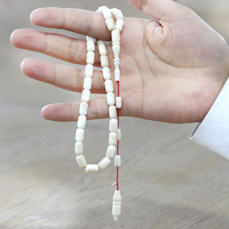 Sistemli Sadullah Usta İşçilikli Kapsül Kesim Koleksiyonluk Beyaz Renk Narçıl Tesbih