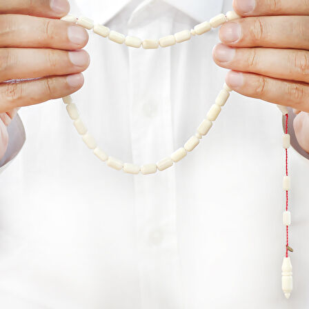 Sistemli Sadullah Usta İşçilikli Kapsül Kesim Koleksiyonluk Beyaz Renk Narçıl Tesbih