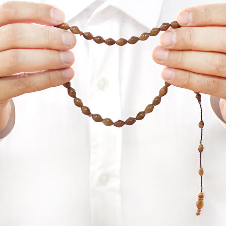 Kuka Tesbih - Sistemli - Kahverengi - Arpa Kesim