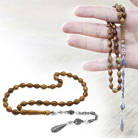 Kuka Tesbih - Kararmaz Metal Kral Püsküllü - Kahverengi - Arpa Kesim