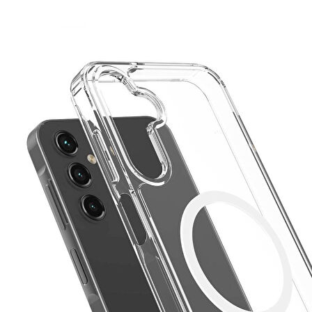 Samsung Galaxy S25 Plus Kılıf Magsafe Wireless Kablosuz Şarj Uyumlu Manyetik Şeffaf Kapak