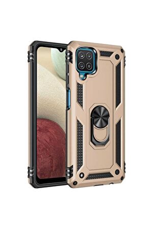 Samsung Galaxy M22 Kılıf Yüzüklü Standli Tank Kapak