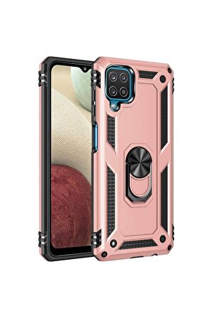 Samsung Galaxy M22 Kılıf Yüzüklü Standli Tank Kapak