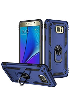 Samsung Galaxy Note 5 Kılıf Yüzüklü Standli Tank Kapak