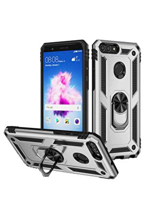 Huawei P Smart Kılıf Yüzüklü Standli Tank Kapak