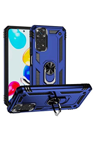 Xiaomi Redmi Note 11 Global Kılıf Yüzüklü Standli Tank Kapak