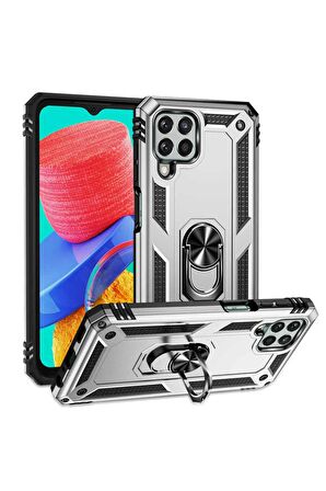 Samsung Galaxy M33 Kılıf Yüzüklü Standli Tank Kapak
