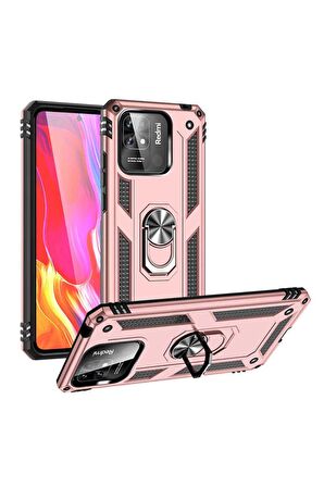 Xiaomi Redmi 10C Kılıf Yüzüklü Standli Tank Kapak