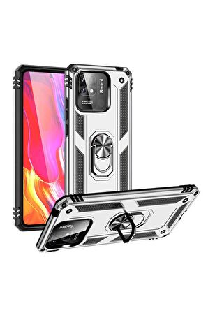 Xiaomi Poco C40 Kılıf Yüzüklü Standli Tank Kapak