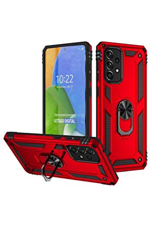 Samsung Galaxy A73 Kılıf Yüzüklü Standli Tank Kapak