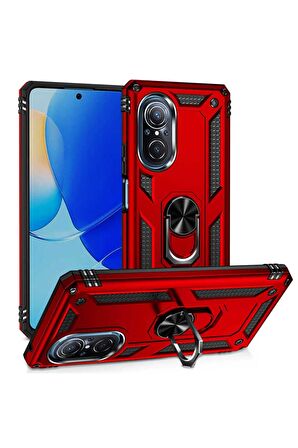 Huawei Nova 9 SE Kılıf Yüzüklü Standli Tank Kapak
