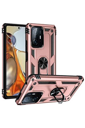 Xiaomi Mi 11T 5G Kılıf Yüzüklü Standli Tank Kapak