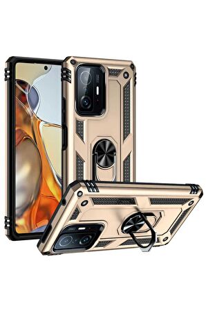Xiaomi Mi 11T 5G Kılıf Yüzüklü Standli Tank Kapak