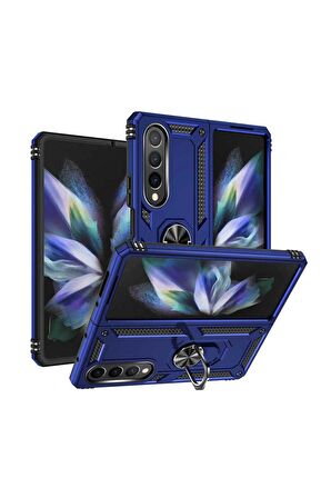 Samsung Galaxy Z Fold 4 Kılıf Yüzüklü Standli Tank Kapak