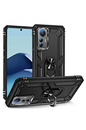 Xiaomi Mi 12 Lite Kılıf Yüzüklü Standli Tank Kapak
