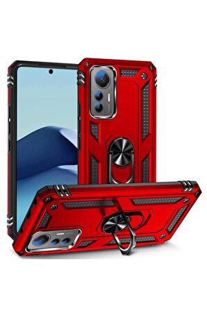 Xiaomi Mi 12 Lite Kılıf Yüzüklü Standli Tank Kapak