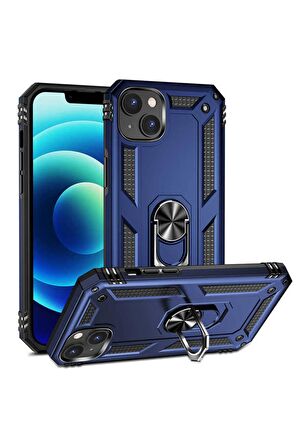 Apple iPhone 14 Plus Kılıf Yüzüklü Standli Tank Kapak