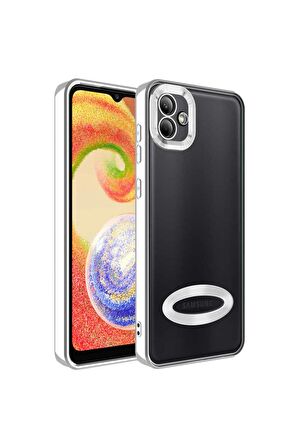 Samsung Galaxy A03 Kılıf Logo Yeri Açık Kamera Lens Korumalı Renkli Kenarlı Şeffaf Silikon