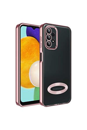 Samsung Galaxy A13 4G Kılıf Logo Yeri Açık Kamera Lens Korumalı Renkli Kenarlı Şeffaf Silikon