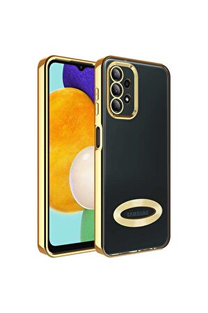 Samsung Galaxy A23 Kılıf Logo Yeri Açık Kamera Lens Korumalı Renkli Kenarlı Şeffaf Silikon
