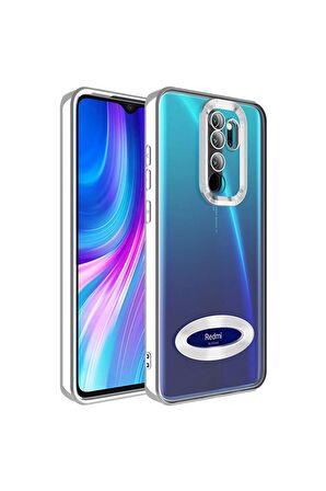 Xiaomi Redmi Note 8 Pro Kılıf Logo Yeri Açık Kamera Lens Korumalı Renkli Kenarlı Şeffaf Silikon