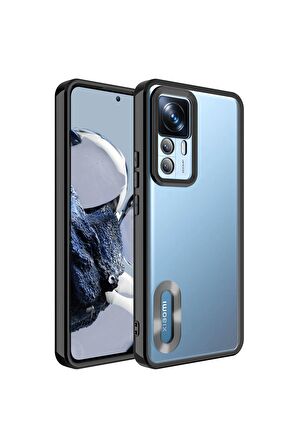 Xiaomi Mi 12T Kılıf Logo Yeri Açık Kamera Lens Korumalı Renkli Kenarlı Şeffaf Silikon