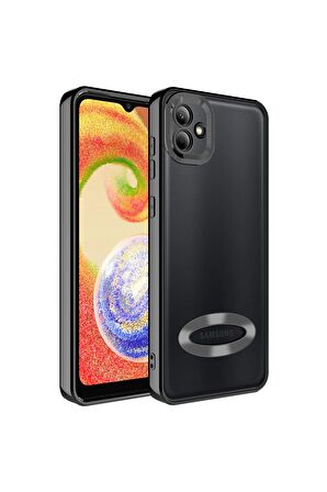 Samsung Galaxy A04 Kılıf Logo Yeri Açık Kamera Lens Korumalı Renkli Kenarlı Şeffaf Silikon