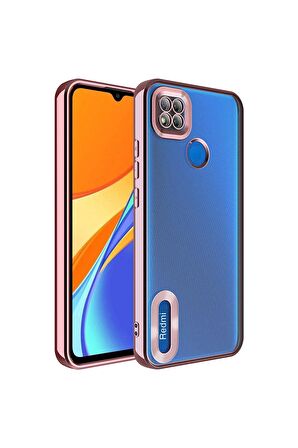 Xiaomi Redmi 10A Kılıf Logo Yeri Açık Kamera Lens Korumalı Renkli Kenarlı Şeffaf Silikon