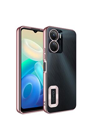 Vivo Y16 Kılıf Logo Yeri Açık Kamera Lens Korumalı Renkli Kenarlı Şeffaf Silikon