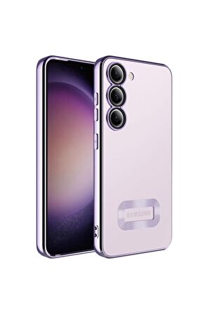 Samsung Galaxy S23 Kılıf Logo Yeri Açık Kamera Lens Korumalı Renkli Kenarlı Şeffaf Silikon