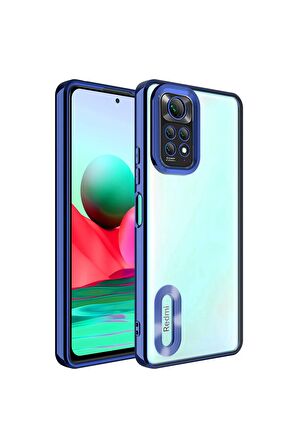 Xiaomi Redmi Note 11S Global Kılıf Logo Yeri Açık Kamera Lens Korumalı Renkli Kenarlı Şeffaf Silikon
