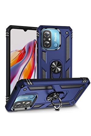 Xiaomi Redmi 12C Kılıf Yüzüklü Standli Tank Kapak