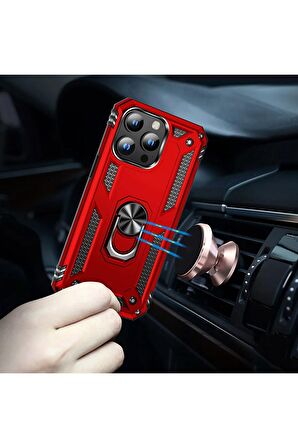 Xiaomi Redmi 12C Kılıf Yüzüklü Standli Tank Kapak