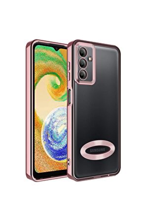 Samsung Galaxy A24 Kılıf Logo Yeri Açık Kamera Lens Korumalı Renkli Kenarlı Şeffaf Silikon