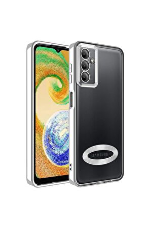Samsung Galaxy A24 Kılıf Logo Yeri Açık Kamera Lens Korumalı Renkli Kenarlı Şeffaf Silikon